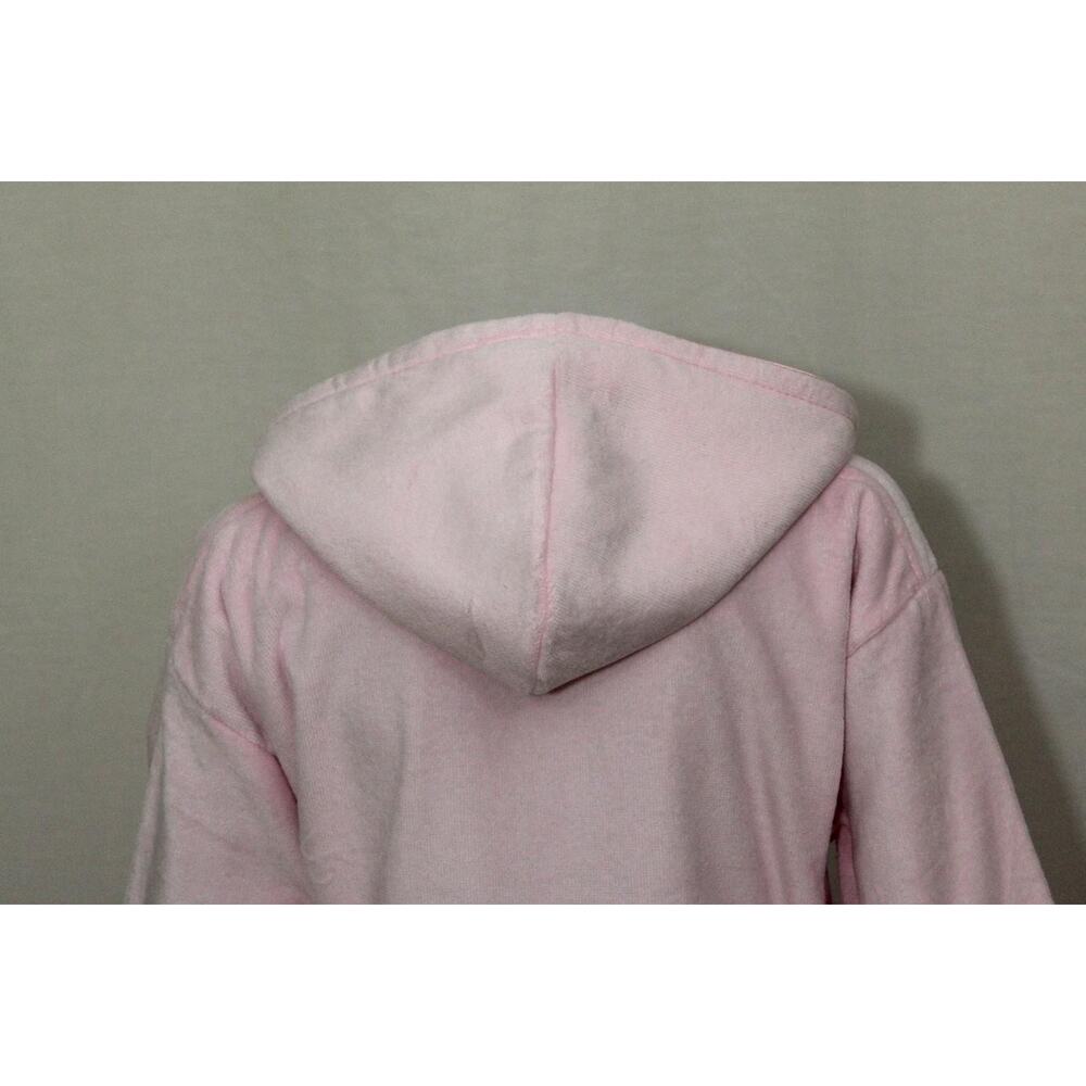 Kids Pink Bathrobe 100% Cotton Hooded Soft Lined Robe Cozy 7-9Y - Picture 6 of 6